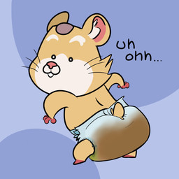 anthro clothed clothing diaper diaper_only feces fur male soiled_diaper solo tail text topless unclean_diaper used_diaper wearing_diaper blushypanda hammond_(overwatch) cricetid hamster mammal rodent 1:1 digital_media_(artwork) english_text hi_res