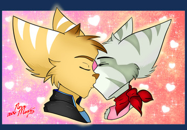 anthro clothing duo eyes_closed female fur green_body green_fur heart_symbol jacket kissing male male/female scarf sparkles topwear white_body white_fur yellow_body yellow_fur novamaxx ratchet_and_clank sony_corporation sony_interactive_entertainment hamish_turner_(ukz_james97) jade_gardiner lombax mammal absurd_res alpha_channel headshot_portrait hi_res portrait watermark