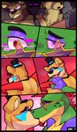 absurd_res alligator alligatorid anthro anthro_on_anthro base_four_layout bear blockage_(layout) bodily_fluids churrosolixoso comic crocodile crocodilian duo erection eyewear facial_hair five_nights_at_freddy's five_nights_at_freddy's:_security_breach five_nights_at_freddy's_3 four_row_layout genitals glamrock_freddy glasses glowing glowing_eyes green_body group hair heart_symbol hi_res horizontal_blockage hypnosis kiss_on_lips kissing lagomorph leporid looking_pleasured male male/male mammal masturbation mind_control montgomery_gator muscular muscular_anthro muscular_male nipples orange_body orgasm pecs penile penile_masturbation penis piercing rabbit red_eyes red_hair reptile ringed_eyes scalie scottgames seven_frame_image shoulder_pads springtrap_(fnaf) steel_wool_studios sweat tongue tongue_out trio ursine