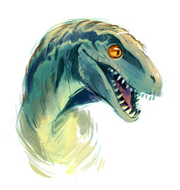 ambiguous_gender feral open_mouth orange_eyes simple_background solo teeth tongue white_background jeniak jurassic_park jurassic_world universal_studios blue_(jurassic_world) dinosaur dromaeosaurid prehistoric_species reptile scalie theropod velociraptor 2015 digital_media_(artwork) headshot_portrait portrait