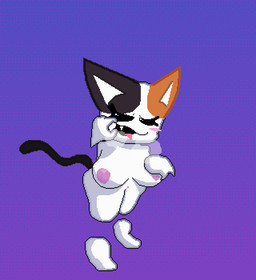anthro female floating_hands genitals in_heat solo white_body itzdeafff catto_boi_(series) violet_(catto_boi) felid feline mammal