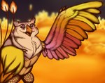 ambiguous_gender anthro beak candle claws feathered_wings feathers fire nude realistic solo tail tail_feathers wing_claws wings gyllbaine big_blue_bubble dawn_of_fire my_singing_monsters avian bird common_glowl glowl owl