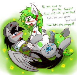 animal_genitalia animal_penis blue_eyes blush bodily_fluids bottomless clothed clothing cowgirl_position cum cutie_mark dialogue duo equine_genitalia equine_penis erection female feral from_front_position genital_fluids genitals green_eyes hair hat headgear headwear lying male male/female nurse on_back on_bottom on_top penis precum sex straddling text vavacung hasbro my_little_pony fan_character equid equine horse mammal pony digital_media_(artwork) english_text hi_res