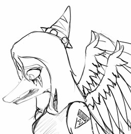 anthro arm_tattoo bodily_fluids feathered_wings feathers female hair halter_top long_hair snout solo tattoo tears wings jacket_ignites cavemanon_studios goodbye_volcano_high ko_op_(game_developer) snoot_game fang_(gvh) prehistoric_species pterosaur reptile scalie 2023 2d_animation animated black_and_white hi_res monochrome