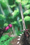 3_fingers ambiguous_gender anthro black_body black_feathers black_fur black_scutes blurred_background claws colored_nails electronics feathered_wings feathers fingers first_person_view forest forest_background fur holding_melee_weapon holding_object holding_sword holding_weapon light light_beam longsword melee_weapon motion_lines nails nature nature_background onomatopoeia pawpads paws pink_finger_claws pink_nails pink_vibrator plant scuted_hands scutes sex_toy solo sound_effects sunbeam sunlight sword text tree tuft vibrating vibrator wand_vibrator weapon white_body white_feathers white_fur winged_arms wings sudavka fyr_(fenrir784) avali avian bird 2025 2:3 absurd_res colored colored_sketch digital_media_(artwork) hi_res meme sketch