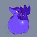 ambiguous_gender anthro belly belly_expansion big_belly big_tail blue_body blue_eyes blue_mouth blue_tail blueberry_inflation expansion glunk_(sound_effect) grey_background hand_on_hip hand_on_own_hip huge_belly hyper hyper_belly inflation motion_lines onomatopoeia open_mouth open_smile pear-shaped_figure purple_tongue simple_background slosh sloshing_belly smile smug solo sound_effects swelling tail text tongue wide_hips 2and2make22 nintendo pokemon generation_5_pokemon pokemon_(species) snivy 2024 artist_name colored digital_media_(artwork) hi_res