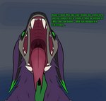 ambiguous/ambiguous ambiguous_gender anthro breath breathing dialogue duo fur green_body green_eyes green_fur grey_body mawplay mouth_shot open_mouth oral_only purple_body purple_fur simple_background teeth text tongue tongue_out uvula thorny_gremlin quan_zillan vita chimera shape_shifter 2d_animation animated english_text loop short_playtime intersex_(lore) male_(lore)