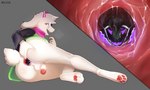 almost_fully_inside ambiguous_fluids anal anal_head_gulp anal_penetration anal_vore anthro body_in_anus butt butt_grab clothing cutaway detailed_internal duo endosoma feet_first femboy fluffy fluffy_tail fully_inside genitals hand_on_butt internal living_insertion looking_back lying machine male male/male micro on_side partially_inside paws penetration penis rear_view safe_vore scarf size_difference tail vore willing_prey mr.r1n deltarune undertale_(series) bio_(blookyes) ralsei bovid caprine goat mammal protogen hi_res