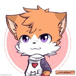 anthro armband black_nose cheek_tuft facial_tuft fur hair inner_ear_fluff male multicolored_body multicolored_fur orange_body orange_fur orange_hair purple_eyes red_armband smile solo tuft two_tone_body two_tone_fur white_body white_fur kimacats kima_(kimacats) domestic_cat felid feline felis mammal 1:1 animated low_res short_playtime