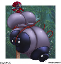 anthro areola ball_gag bdsm big_areola big_breasts big_nipples black_areola black_nipples bondage bound breasts eyewear feathers female forehead_gem gag gagged gem glasses huge_areola huge_breasts huge_nipples hyper hyper_breasts nipple_piercing nipples piercing red_eyes restraints rope rope_bondage solo cornchip21 cricket-inc nintendo pokemon iva_(cornchip21) generation_4_pokemon pokemon_(species) weavile absurd_res hi_res