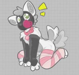 all_fours bdsm clothing collar femboy footwear fur gloves handwear kneeling latex latex_clothing latex_gloves latex_handwear male mazdo petplay pink_sock puppyplay roleplay socks solo tail tail_motion tailwag white_body white_fur cheapgriffy canid canine canis mammal wolf hi_res