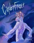 5_fingers anthro blonde_hair blue_eyes ciel_(cinderfrost) cinderfrost comic cover cover_art cover_page demicoeur digital_media_(artwork) ears_back english_text equid equine eyebrows fingers fur hair hi_res horn looking_at_viewer looking_back male mammal markings multicolored_body multicolored_fur mythological_creature mythological_equine mythology nude pivoted_ears rear_view short_hair signature solo text unicorn white_body white_fur