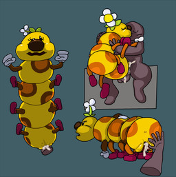 6_legs anus arthropod_abdomen arthropod_abdomen_genitalia arthropod_abdomen_penetration arthropod_abdomen_vulva balls bestiality blue_border bodily_fluids border clothing cum cum_in_vagina cum_inside disembodied_hand disembodied_penis duo female female_feral feral feral_penetrated flower_on_head footwear genital_fluids genitals gloves grey_body grey_skin handwear holding_another hug human_on_feral human_penetrating human_penetrating_feral insectophilia interspecies making_out male male/female male_human penetration penis red_clothing red_footwear red_shoes red_vulva sex shoes spread_vulva spreading three_frame_image vaginal vaginal_fluids vulva white_clothing white_gloves white_handwear yellow_body yellow_skin yolka anon arthropod caterpillar human insect larva mammal wiggler_(mario) hi_res