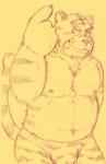 anthro belly bulge clothing humanoid_hands male moobs navel nipples overweight overweight_anthro overweight_male simple_background solo underwear kondo_musashi musabo3neo felid mammal pantherine tiger 2017