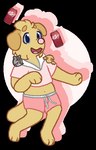 anthro barefoot beverage_can blue_eyes bottomwear carrying_another chibi circle_eyebrows clothing crop_top domestic_pet drawstring_shorts eyebrows feet floppy_ears grey_sclera handpaw head_tuft hindpaw navel on_shoulder open_mouth open_smile paws pink_bottomwear pink_clothing pink_crop_top pink_shirt pink_shorts pink_tongue pink_topwear plantigrade shirt shorts smile snout tail tongue topwear tuft sebdoggo dr_pepper blue_(sebdoggo) bird_dog canid canine canis chow_chow cricetid domestic_dog gecko golden_retriever hamster hunting_dog lizard mammal mixed_breed reptile retriever rodent scalie spitz 2017 aliasing alpha_channel digital_drawing_(artwork) digital_media_(artwork) flat_colors full-length_portrait microsoft_paint_(artwork) portrait trans_(lore) trans_man_(lore)