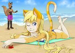 anthro beach bikini biped bite biting_lip biting_own_lip black_body black_markings black_nose blonde_hair blue_bikini blue_clothing blue_eyes blue_swimwear blush blush_lines breast_squish breasts brown_body clothed clothing day dessert dipstick_tail duo eyebrows female female_focus food gloves_(marking) hair holding_food holding_object ice_cream leg_markings long_hair looking_at_viewer lying lying_on_ground male markings multicolored_body on_front on_ground one_eye_closed open_mouth outside partially_clothed pink_nose plantigrade sand sea self_bite side_boob small_breasts socks_(marking) solo_focus squish standing swimming_trunks swimwear tail tail_markings tan_body tongue two-piece_swimsuit two_tone_body water white_body white_markings young young_anthro young_female young_male risingdragon bishop_(fachsenbude) ambient_arthropod ambient_crab ambient_crustacean ambient_sealife canid canine canis domestic_cat domestic_dog felid feline felis german_shepherd herding_dog mammal pastoral_dog 2025 hi_res