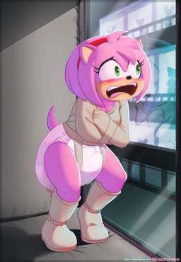 anthro asylum bdsm bondage bound diaper feces female padded_room pooping prison restraints soiled_diaper soiling soiling_diaper solo straitjacket unclean_diaper used_diaper the_padded_room sega sonic_the_hedgehog_(series) amy_rose eulipotyphlan hedgehog mammal absurd_res hi_res