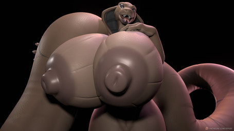 anthro areola big_breasts breasts brown_areola brown_body brown_nipples female forked_tongue genitals huge_breasts hyper hyper_breasts looking_at_viewer nipples non-mammal_breasts non-mammal_nipples nude open_mouth purple_eyes solo tongue tongue_out vulva xpray nirvana_(xpray) cobra reptile scalie snake 16:9 2023 3d_(artwork) digital_media_(artwork) hi_res widescreen