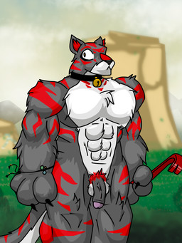 abs anthro ball_tuft balls barazoku barbarian bell bell_collar black_body black_fur black_penis chest_fur collar collar_only crowbar fantasy flaccid foreskin fur genitals glans high_fantasy humanoid_genitalia humanoid_penis jewelry landscape male muscular nude outside pecs penis pink_glans pubes red_body red_fur solo striped_body striped_fur stripes tail tools tuft vein veiny_penis white_body white_fur wilderness jadethecat-real dungeons_and_dragons dungeons_and_furries hasbro wizards_of_the_coast kyanite_(dungeons_and_dragons) felid mammal pantherine tiger werecreature werefelid werepantherine weretiger absurd_res hi_res