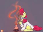 bunsen_burner erlenmeyer_flask eyewear female feral fire fur goggles hair laboratory_equipment laboratory_glassware red_hair science scientific_instrument solo yellow_body yellow_fur alasou friendship_is_magic hasbro my_little_pony apple_bloom_(mlp) earth_pony equid equine horse mammal pony 2015 4:3