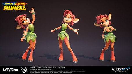 4_fingers anthro black_background black_hooves brown_body brown_eyebrows brown_fur brown_nose brown_tail clothed clothed_anthro clothed_female clothing dress eyebrows eyelashes feathering female fingers fur gesture green_clothing green_dress green_eyes green_wristband hair heart_gesture hooves leaf_dress light logo looking_at_viewer multiple_poses notched_ear open_mouth open_smile pose raised_hand red_hair short_hair simple_background smile smiling_at_viewer solo tail tan_body tan_fur tan_inner_ear tan_tail teeth text title two_tone_tail unguligrade year martin_elsaesser activision crash_team_rumble spyro_the_dragon toys_for_bob elora faun_(spyro) mammal 16:9 2024 3d_(artwork) autodesk_maya_(artwork) blender_(artwork) colored digital_media_(artwork) english_description english_text hi_res lighting marmoset_toolbag_(artwork) official_art shaded substance_painter_(artwork) unreal_engine_(artwork) widescreen zbrush_(artwork)