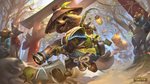 amazing_background anthro clothing detailed_background feral footwear group hat headgear headwear outside sandals sculpture shoes sitting statue weapon unknown_artist smite danzaburou-danuki_(smite) canid canine mammal raccoon_dog tanuki 16:9 2020 4k absurd_res detailed hi_res official_art widescreen