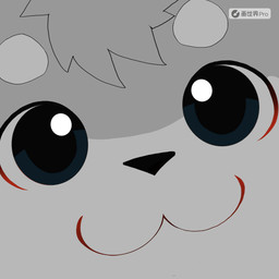 :3 ambiguous_gender animated_gif big_eyes black_nose blep close-up grey_body grey_eyes happy orange_tongue smile solo tongue tongue_out toony co999kmm mammal 1:1 2_frame_animation animated digital_media_(artwork) headshot_portrait portrait short_playtime