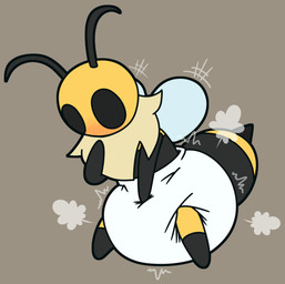 ambiguous_gender antennae_(anatomy) anthro arthropod_abdomen big_eyes black_antennae black_body black_eyes black_stinger black_stripes black_tail blush blush_lines brown_background clean_diaper clothed clothing diaper diaper_only diaper_puff fur hand_on_diaper looking_down multicolored_body simple_background solo standing stinger stripes tail tan_body tan_fur topless touching_diaper two_tone_body two_tone_tail wearing_diaper white_diaper yellow_body yellow_stripes yellow_tail tenerius bug_fables moonsprout_games vi_(bug_fables) arthropod bee hymenopteran insect 2023 absurd_res hi_res female_(lore)