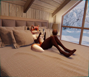 anthro anus bed black_body bodily_fluids breasts butt casual_urination casual_wetting electronics feet female fur furniture gambling gaming genital_fluids genitals hair inside lying nude on_bed pawpads paws peeing peeing_on_furniture phone playing_video_game raised_tail soles solo spread_legs spreading tail tail_motion tailwag toes urine urine_stream vulva watersports wetting sound_warning the_texorcist chimney_(the_texorcist) canid canine fox mammal 3d_(artwork) 3d_animation animated digital_media_(artwork) hi_res huge_filesize long_playtime sound video