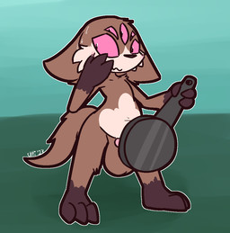 3_toes 5_eyes anthro balls black_eyes blue_background blush bodily_fluids brown_balls cookware embarrassed feet front_view frying_pan fur genitals gloves_(marking) hand_on_face holding_object holding_pan kitchen_utensils leg_markings looking_away male markings multi_eye nude penis pink_penis pink_sclera purple_body purple_fur purple_nose simple_background smile smirk socks_(marking) solo standing sweat tan_body tan_fur toes tools ultilix pakuun unknown_species 2023