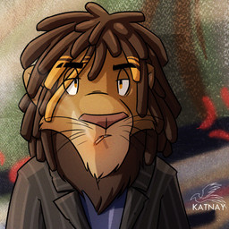 abstract_background anthro cigarette clothed clothing dreadlocks fur hair highlights_(coloring) jacket male mane mane_hair pink_nose shirt smoke smoking solo tan_body tan_fur topwear whiskers yellow_eyes katnay dimitri_(katnay) felid lion mammal pantherine 1:1 bust_portrait digital_media_(artwork) hi_res icon portrait