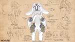 5_fingers anthro fin fingers fur grey_body grey_skin logo multiple_angles simple_background tail tail_fin tan_background text vrchat_model white_body white_fur tsukushi_akihito mokuri_project janorne marine 16:9 2021 hi_res japanese_text model_sheet official_art translation_request widescreen