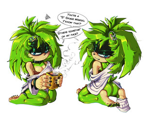 anthro beverage blue_eyes bottomless bra breasts butt cleavage clothed clothing coffee coffee_mug dialogue ear_piercing eyelashes feet female footwear frown fur green_body green_fur green_hair hair just_woke_up kneeling looking_at_viewer messy_hair one_sock_on oversized_clothing piercing smile socks solo speech_bubble steam tail talking_to_viewer text tired underwear crusaderjoe idw_publishing sega sonic_the_hedgehog_(comics) sonic_the_hedgehog_(idw) sonic_the_hedgehog_(series) surge_the_tenrec afrosoricid mammal tenrec english_text hi_res