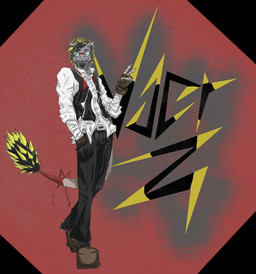 5_fingers abstract_background anthro bandage belt biped black_background black_body black_fur black_hair black_tail blonde_hair bottomwear bow_(feature) bow_tie claws clothed clothing collared_shirt denim denim_bottomwear denim_clothing dress_shirt eyewear facial_hair fingerless_gloves fingers fully_clothed fur gesture glasses gloves goatee grey_background grey_body grey_eyes grey_fur hair hand_gesture hand_in_pocket handwear jeans looking_at_viewer male multicolored_body multicolored_fur multicolored_hair multicolored_tail pants pince-nez pockets red_background shirt short_hair simple_background smile solo spiky_hair standing tail tail_wraps tan_tail topwear two_tone_hair v_sign vest walking whiskers white_claws wraps yellow_background yellow_body yellow_fur yellow_tail vaerjo vaer_tabelige asiatic_brush-tailed_porcupine brush-tailed_porcupine mammal old_world_porcupine porcupine rodent 2015 digital_drawing_(artwork) digital_media_(artwork) full-length_portrait hi_res portrait