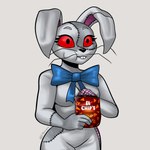 anthro bow_tie breasts chewing chips_(food) clothing eating eyelashes female food red_eyes seam_(sewing) solo stare stitch_(sewing) e4hargus five_nights_at_freddy's five_nights_at_freddy's:_security_breach scottgames steel_wool_studios vanny_(fnaf) lagomorph leporid mammal rabbit 1:1 2021 hi_res signature