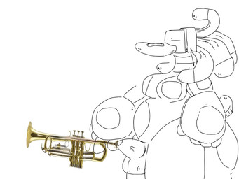 anthro beak belly big_belly big_breasts big_hands bodily_fluids brass_instrument breasts cum cum_drip cum_everywhere cum_inside cum_on_self cum_splatter cum_through cum_through_object dripping female genital_fluids genitals grease_pencil humor long_neck machine messy musical_instrument penis retracted_balls shitpost short_tail snout solo tail tapering_penis trumpet vein veiny_penis wind_instrument wire_hair sound_warning tscoct lee_(tscoct) humanoid robot 4:3 animated blender_(artwork) digital_media_(artwork) meme short_playtime sound video