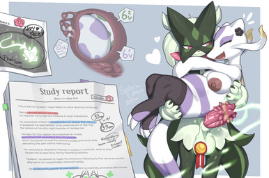 3_fingers anthro areola balls biped breasts brown_areola brown_nipples carrying_another claws clothed clothed_anthro clothed_female clothing duo epididymis erection eyes_closed feet female female_anthro finger_claws fingers footwear footwear_only front_view fur genitals green_body green_fur green_hair hair looking_at_another male mostly_nude mostly_nude_anthro mostly_nude_female navel nipples nude nude_anthro nude_male open_mouth open_smile ovaries penis pregnant pregnant_anthro pregnant_female red_eyes simple_background smile socks socks_only standing text toe_claws toes tongue zinfyu nintendo pokemon generation_5_pokemon generation_9_pokemon meowscarada mienshao pokemon_(species) 2026 absurd_res digital_drawing_(artwork) digital_media_(artwork) english_text hi_res