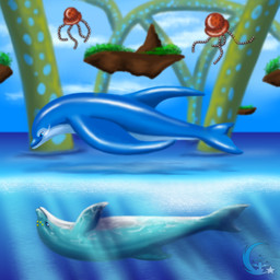 blue_body blue_fin dolphin_tail fantasy feral floating flying male sea underwater water moonstars-kairi ecco_the_dolphin_(series) sega ecco_the_dolphin aquatic cetacean cnidarian dolphin jellyfish mammal medusozoan toothed_whale 1:1 2009 low_res