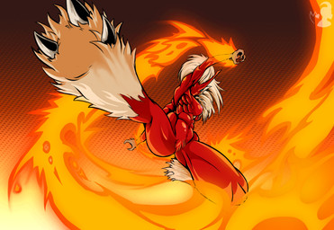 abs action_pose anthro breasts female fire flying_kick halftone_background kick midair motion_trail muscular muscular_anthro muscular_female nipples nude pattern_background pose pubes simple_background solo thick_thighs verakultura nintendo pokemon blaziken generation_3_pokemon pokemon_(species) halftone hi_res
