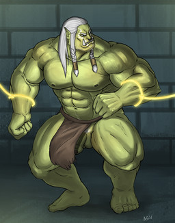 balls bottomwear bottomwear_aside clothing clothing_aside facial_piercing fangs genitals green_body green_skin humanoid_pointy_ears loincloth loincloth_aside male muscular muscular_male muscular_thighs nipples nose_piercing nose_ring penis piercing pointy_ears ring_piercing solo teeth underwear vein veiny_muscles abruptus blizzard_entertainment warcraft varok_saurfang_(warcraft) humanoid orc hi_res