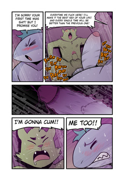 2_penises anal anal_penetration announcing_orgasm anthro anthro_on_anthro anthro_penetrated anthro_penetrating anthro_penetrating_anthro balls blush bodily_fluids clenched_teeth cute_fangs dialogue drooling duo erection eyes_closed fangs five_frame_image fur furniture genitals glans green_balls green_body green_fur green_hair green_penis grey_body grey_penis hair humanoid_genitalia humanoid_penis internal looking_pleasured lying male male/male male_penetrated male_penetrating male_penetrating_male mohawk multi_genitalia multi_penis nipples non-mammal_nipples on_back on_sofa open_mouth penetration penile penile_penetration penis penis_in_ass saliva sex sofa sofa_sex spread_legs spreading sweat teeth text tight_fit t0l0k isaac_(t0l0k) ted_(t0l0k) domestic_cat felid feline felis fish mammal marine shark comic english_text hi_res multiple_scenes