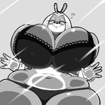 against_surface antennae_(anatomy) anthro big_breasts bra breasts cleavage cleavage_overflow clothed clothing female gloves hair handwear huge_breasts looking_at_viewer navel nipple_outline on_glass panties pupils short_hair smile text thick_thighs tight_clothing underwear wide_hips conditional_dnp digitaldomain123 idw_publishing sega sonic_the_hedgehog_(comics) sonic_the_hedgehog_(idw) sonic_the_hedgehog_(series) jewel_the_beetle arthropod beetle insect 2025 absurd_res artist_name greyscale hi_res monochrome signature