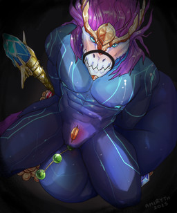 abs animal_genitalia anthro bdsm blue_body blue_nipples bondage bone bound coin genital_slit genitals gold_(metal) hair looking_at_viewer male male_anthro muscular muscular_anthro muscular_male nipples non-mammal_nipples object_in_ass pecs skull skull_head slit_play solo tail text amiryth asian_mythology east_asian_mythology league_of_legends mythology riot_games tencent aurelion_sol_(lol) dragon eastern_dragon mythological_creature mythological_scalie scalie english_text hi_res