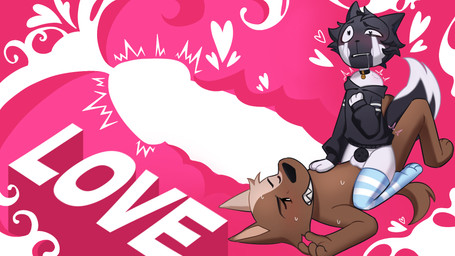 anthro bell bell_collar black_chastity_cage black_hair chastity_cage chastity_device clothed clothing collar duo flat_chastity_cage genitals hair male male/male penis tail text white_body unknown_artist dog_man_fest dipron_(mdc) jota_(dog_man_fest) animal_humanoid canid canine domestic_cat felid feline felis humanoid mammal mammal_humanoid digital_drawing_(artwork) digital_media_(artwork) hi_res tagme