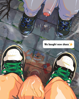 anthro clothing duo erection footwear foreskin genitals gesture glans hand_gesture hat headgear headwear humanoid_genitalia humanoid_penis male muscular muscular_anthro muscular_male nipples penis pubes reflection shoes v_sign shellan canid canine mammal absurd_res digital_drawing_(artwork) digital_media_(artwork) hi_res