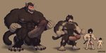 anthro anthro_to_human armpit_hair balls big_balls big_muscles big_penis body_hair brown_body brown_fur fur genitals glowing glowing_eyes huge_balls huge_muscles huge_penis humanoid_genitalia humanoid_penis hyper hyper_balls hyper_genitalia hyper_muscles hyper_penis male muscular muscular_male penis red_eyes shrinking size_transformation species_transformation transformation voidlesky dragon_ball mammal oozaru primate absurd_res hi_res