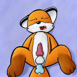 anal anal_penetration animal_genitalia animal_penis anthro blue_background bodily_fluids canine_genitalia canine_penis cheek_tuft disembodied_penis duo ear_markings facial_tuft from_front_position fur genital_fluids genitals knot knot_root leg_markings looking_pleasured lying male male/male markings missionary_position on_back open_mouth orange_body orange_fur paws penetration penis precum sex sheath simple_background socks_(marking) spread_legs spreading tail teeth tuft tufted_fur torutheredfox toru_(torutheredfox) canid canine fox mammal 1:1 hi_res shaded nonbinary_(lore)