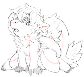 3_toes 4_fingers all_fours ambiguous_gender anthro big_diaper black_claws blush blush_lines chest_tuft claws clean_diaper clothed clothing diaper diaper_only ears_back feet finger_claws fingers fur hair hypnosis mind_control multicolored_body multicolored_fur multicolored_tail open_mouth pivoted_ears ringed_eyes simple_background snaggle_tooth solo spiral tail three-quarter_view toe_claws toes topless tuft wearing_diaper white_background white_diaper kanookies cryo_lithius sergal full-length_portrait portrait