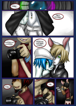 anthro border camera dialogue group hair male photographer piercing pose repeated_text speech_bubble text transparent_border trio young young_anthro raineshadowpaw anthony_ravencroft hare lagomorph leporid mammal rabbit alpha_channel comic digital_media_(artwork) english_text hi_res paint_tool_sai_(artwork) brother_(lore) brothers_(lore) sibling_(lore)
