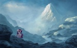 blue_eyes cloud cutie_mark female feral hair hill horn mountain outside purple_hair rock sky snow solo ajvl friendship_is_magic hasbro my_little_pony mythology rarity_(mlp) equid equine mammal mythological_creature mythological_equine unicorn 2013 cool_colors